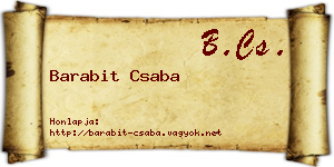 Barabit Csaba névjegykártya